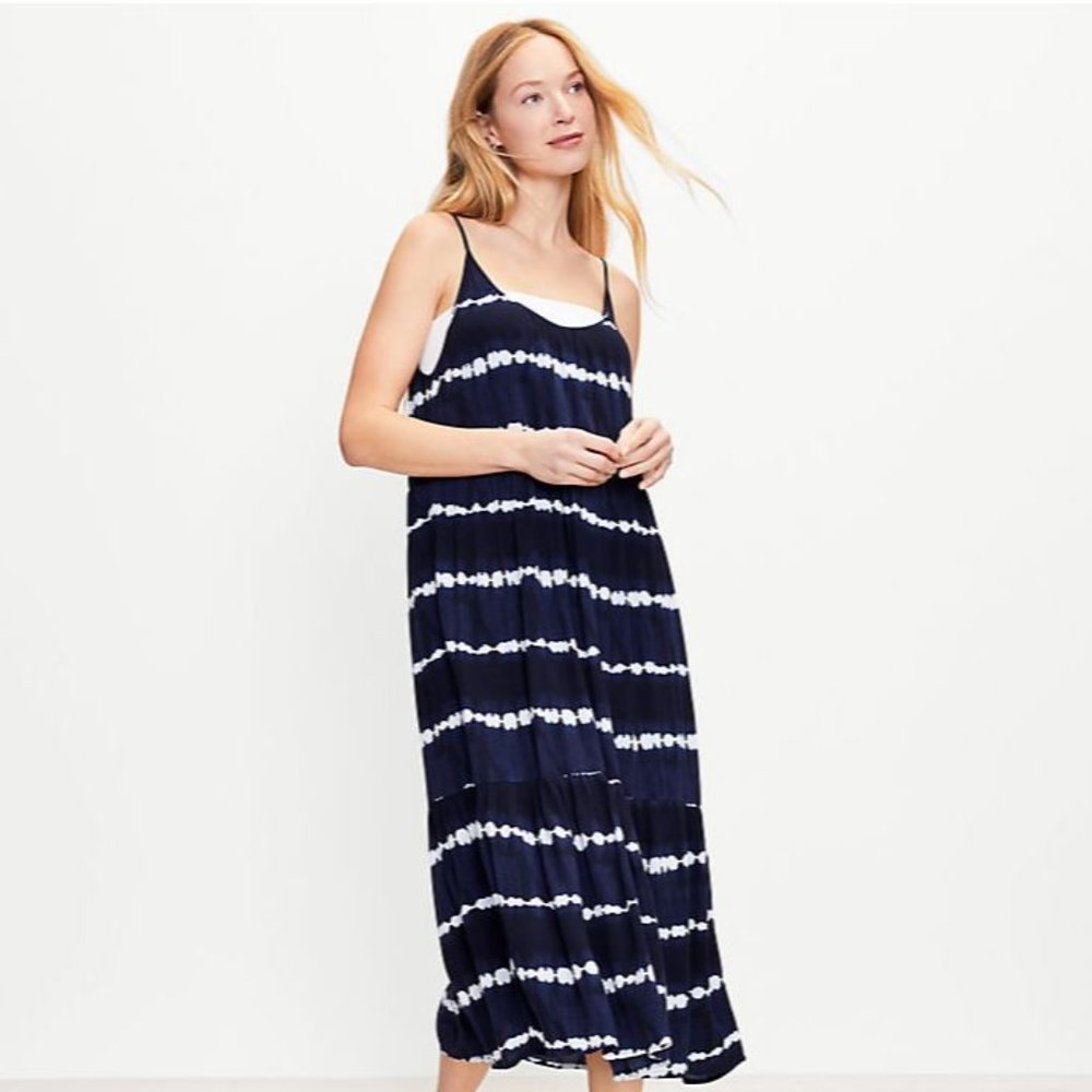 🥂HP🥂 Tie Dye Strappy Tiered Midi Dress - Picture 1 of 2